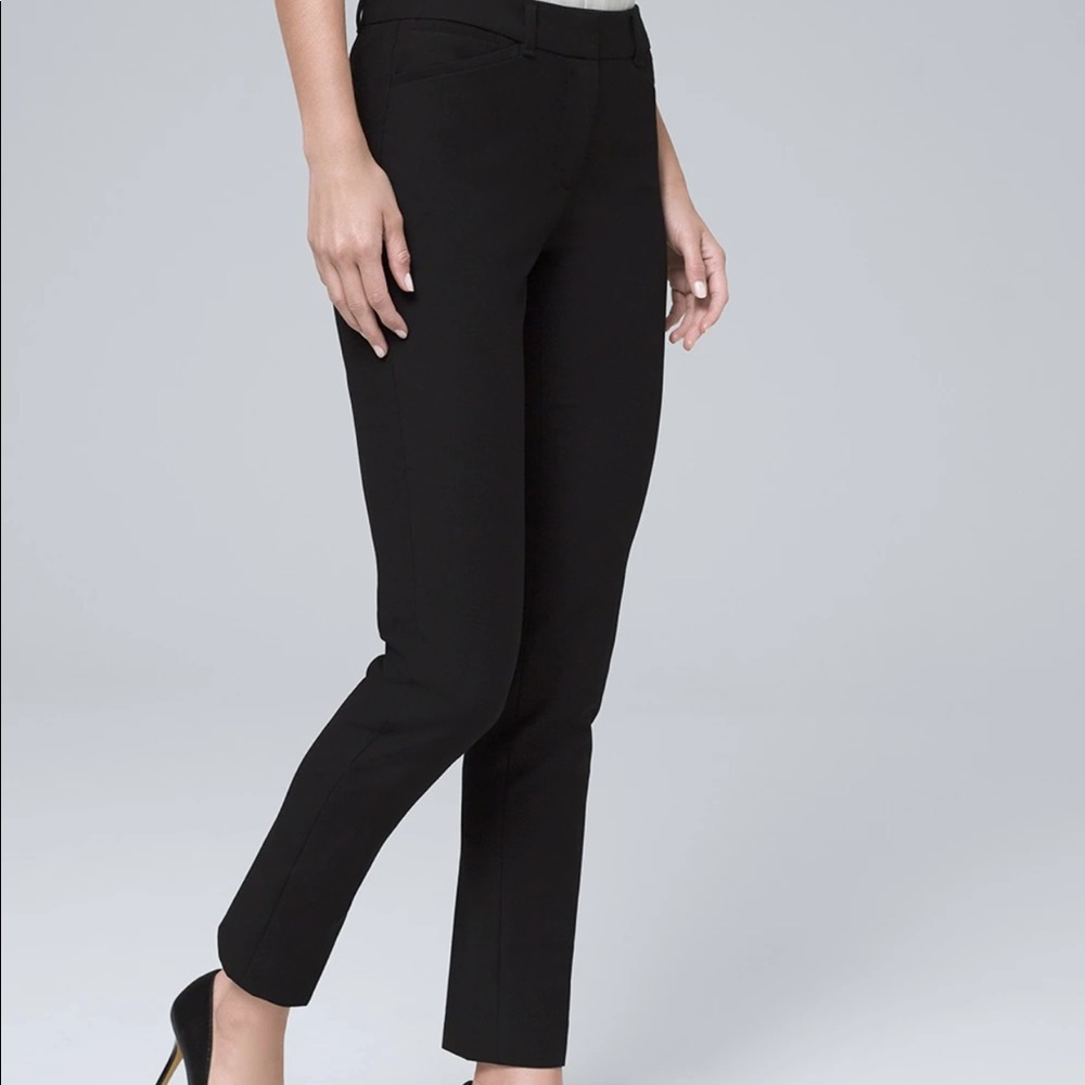 BLACK COMFORT STRETCH SLIM ANKLE WORK PANTS